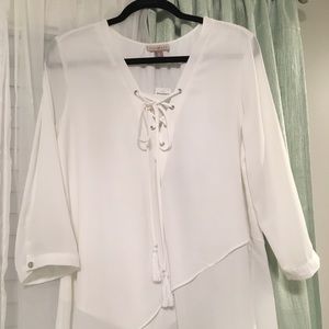 Asymmetrical white blouse